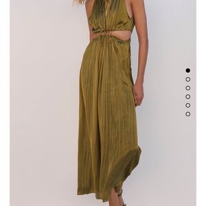 Satin effect cut out dress